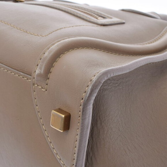 CELINE Luggage Mini Shopper Beige Calf Handbag - Picture 7 of 12